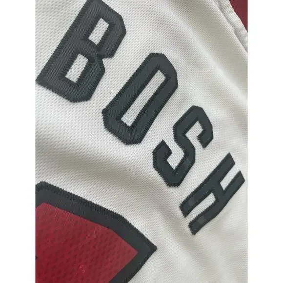 ADIDAS NBA MIAMI HEAT BOSH #1 JERSEY STITCHED WHITE RED SZ XL 2011 BASKETBALL